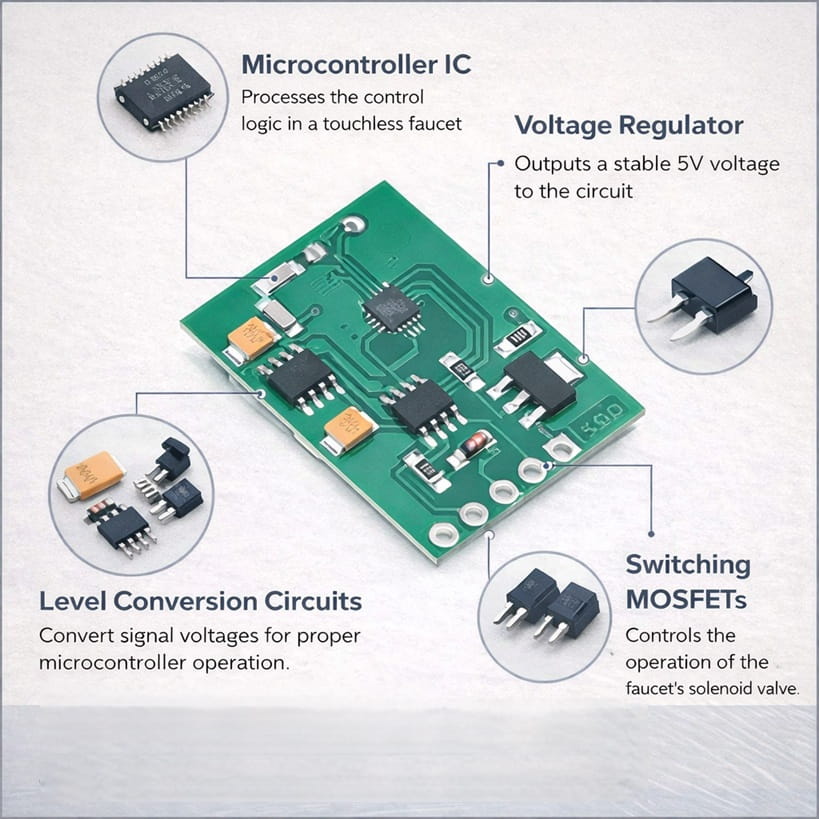 Sensor circuit board for automatic faucet