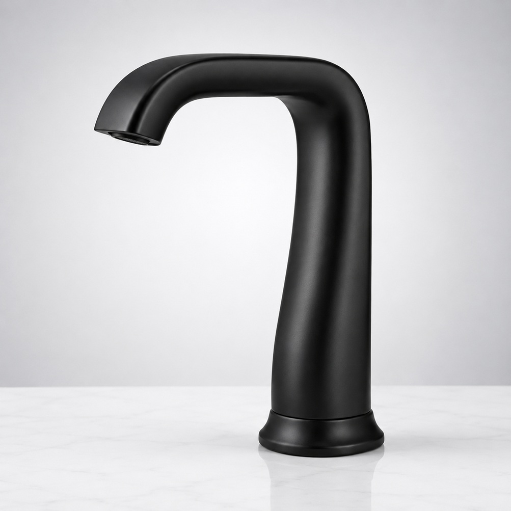 BathSelect Matte Black Commercial Automatic Touchless Sensor Faucet
