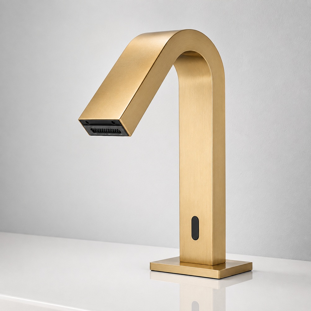 Fontana d'Azur Brushed Gold Touchless Automatic Sensor Hands Free Faucet
