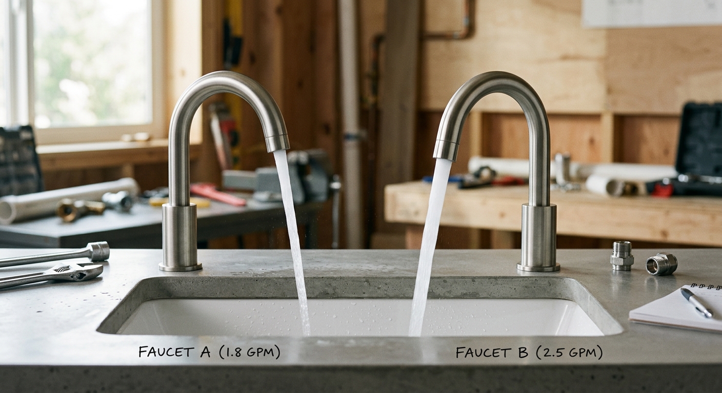 Read more about the article 1.8 vs 2.5 GPM Touchless Faucets: Scored Head-to-Head